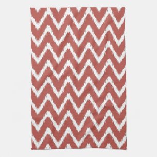 Watermelon Southern Cottage Chevrons Tea Towel