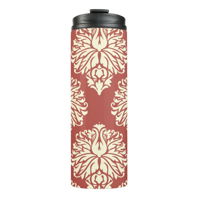 Watermelon Southern Cottage Damask Thermal Tumbler (Front)