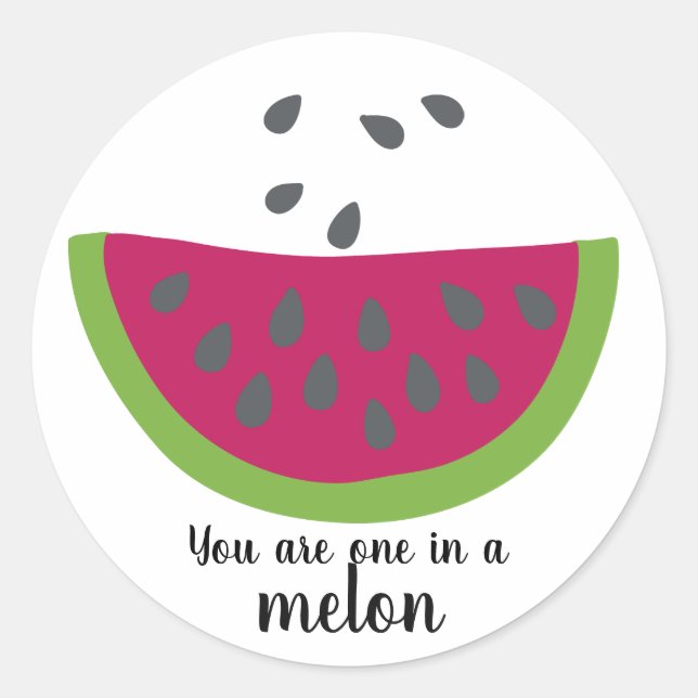 watermelon + spell classic round sticker (Front)