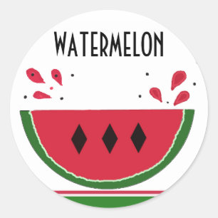Watermelon Splash Classic Round Sticker