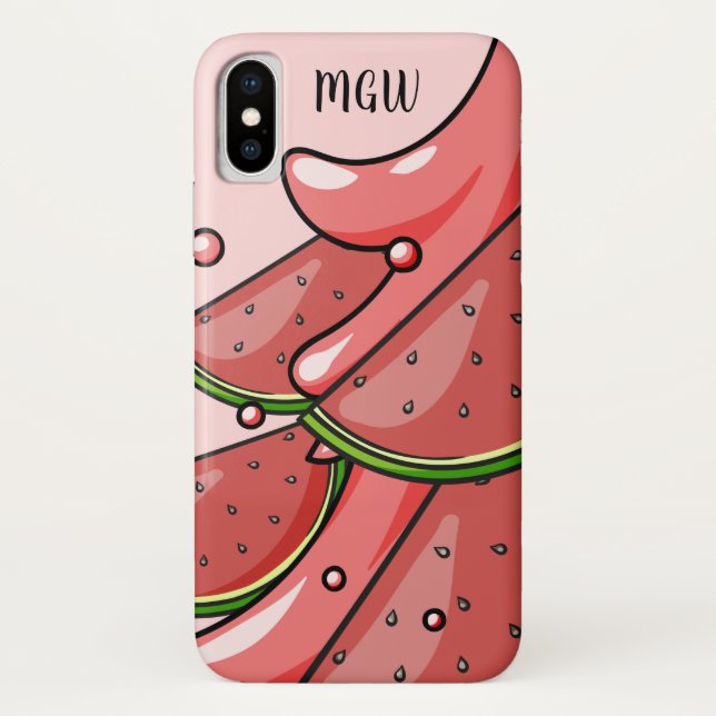 Watermelon Splash custom monogram phone cases (Back)