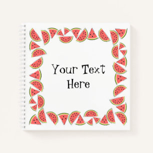 Watermelon Square Text Notebook