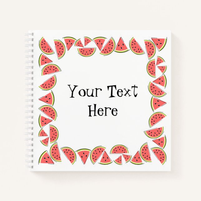 Watermelon Square Text Notebook (Front)