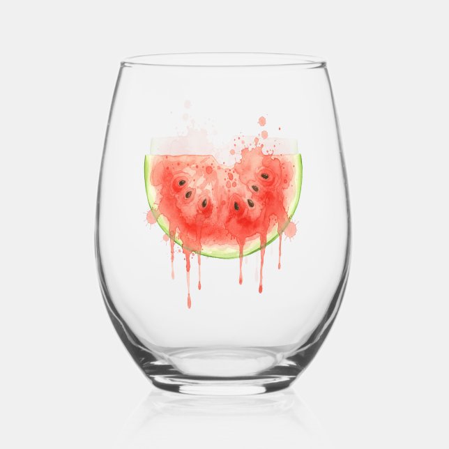 Watermelon Stemless Wine Glass (Front)