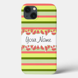 Watermelon Stripe Classic Name iPad case