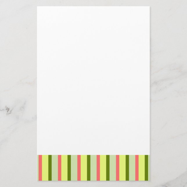 Watermelon Stripe Classic stationery (Front)