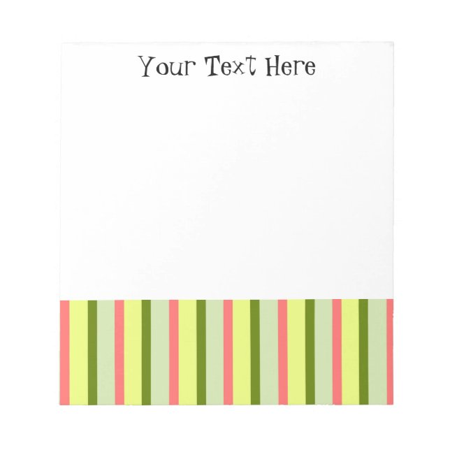 Watermelon Stripe Classic Text Notepad (Front)