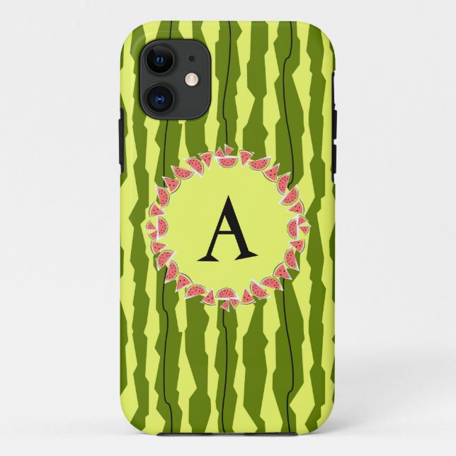 Watermelon Stripe 'Monogram' iPhone 5 case (Back)