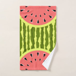 Watermelon Stripe Pink Hand Towel