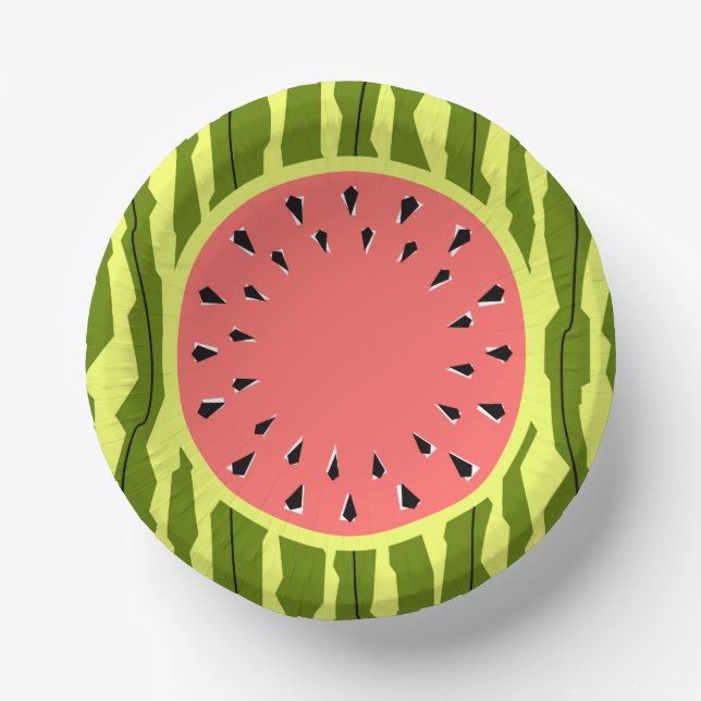 Watermelon Stripe Pink  Paper Plate (Front)