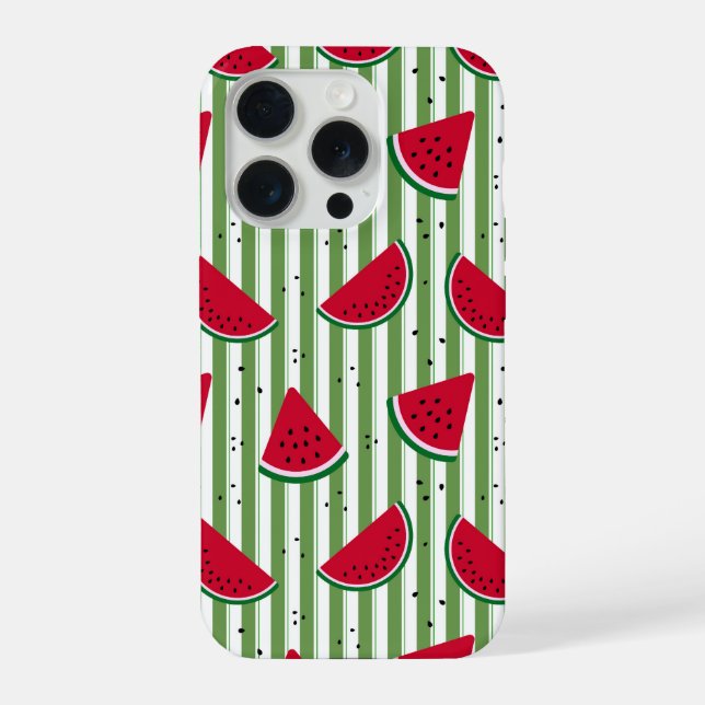 Watermelon Stripe Seamless Pattern iPhone Case (Back)