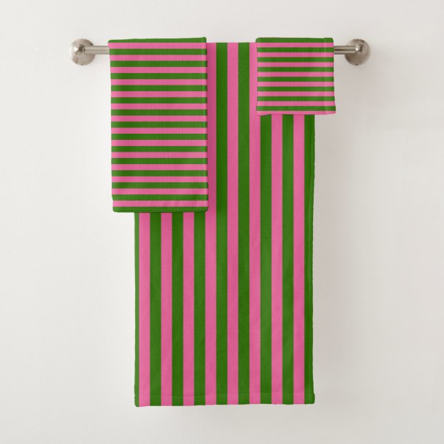 Watermelon Stripes Bath Towel Set (Insitu)
