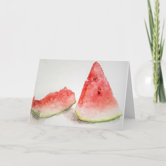 Watermelon Study B Watercolors Card (Front)