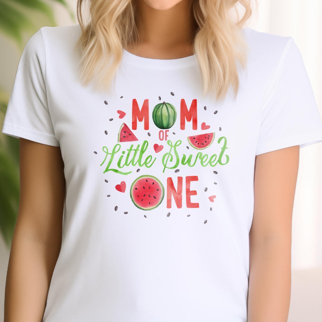 Watermelon summer 1st birthday, mummy's  T-Shirt (red one in a melon, girl first birthday, mom's t-shirt)