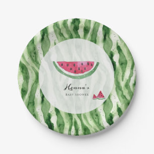 Watermelon Summer Baby Shower Paper Plate