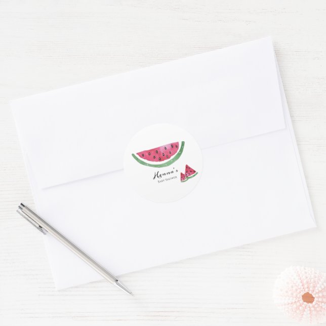 Watermelon Summer Baby Shower Sticker  (Envelope)