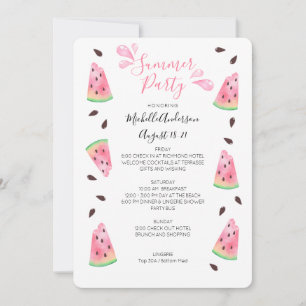 Watermelon Summer Bachelorette Weekend Itinerary Invitation