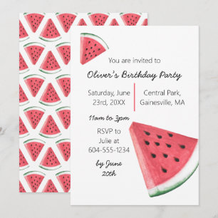 Watermelon Summer Birthday Party Invitation