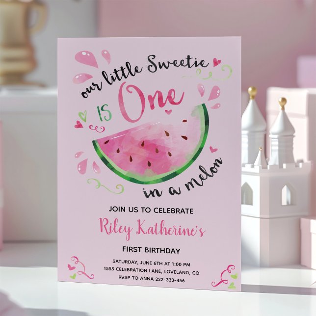 Watermelon Summer First Birthday Invitation (Creator Uploaded)