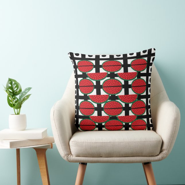Watermelon Summer Fruit Geometric Pattern Cushion (Chair)