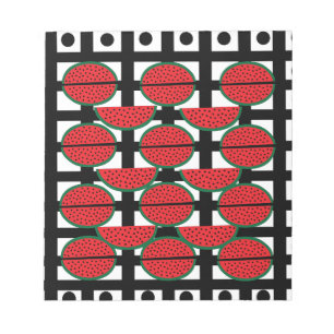 Watermelon Summer Fruit Geometric Pattern    Notepad