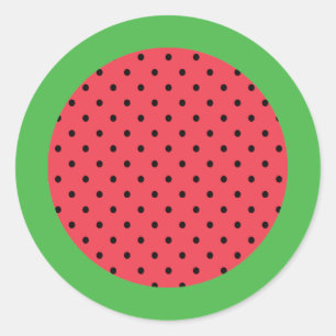 Watermelon  summer fruit green pink  classic round sticker