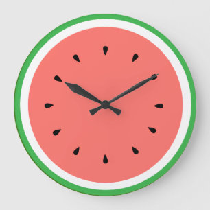 watermelon summer fruit large clock