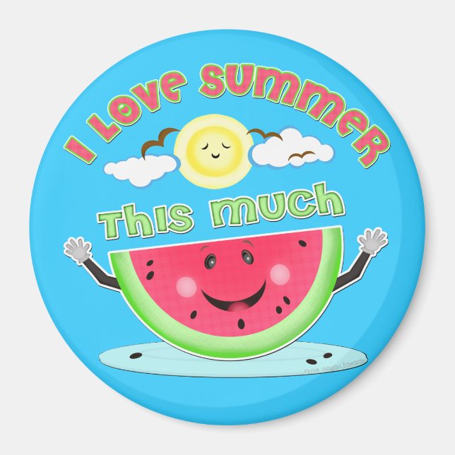 Watermelon Summer Love Magnet (Front)