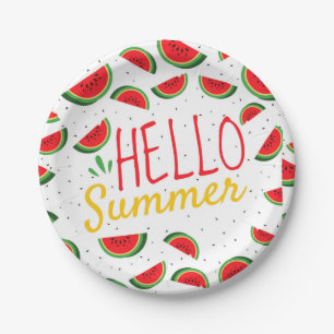 Watermelon summer paper plate