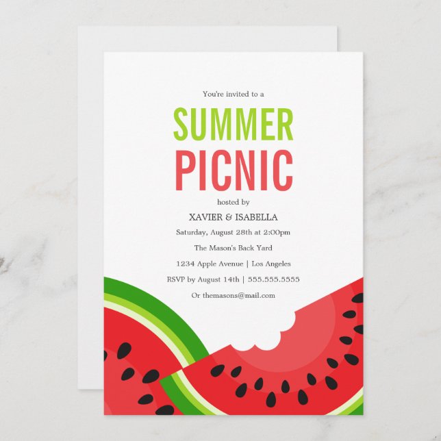 Watermelon | Summer Party Invitation (Front/Back)