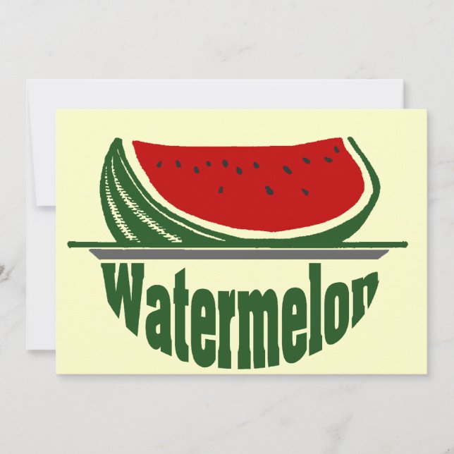 Watermelon, summer party invite,  (Front)
