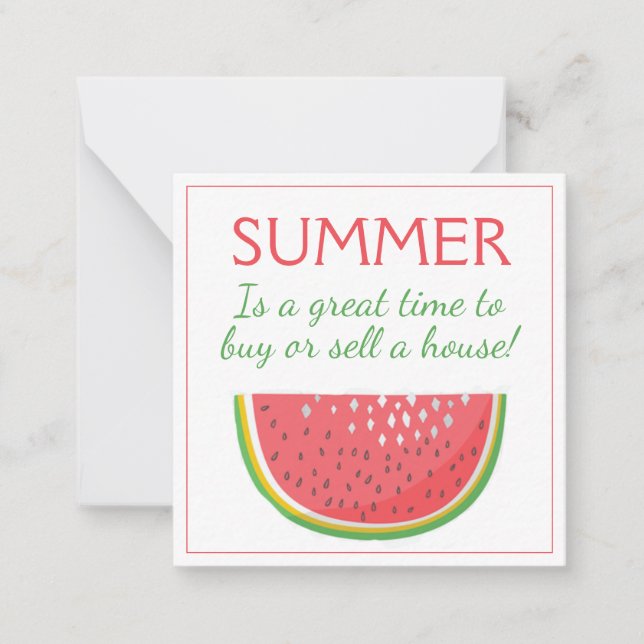 Watermelon Summer Real Estate Pop By Card (Front)