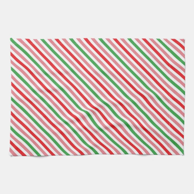 Watermelon Summer Stripes Pattern-56206 Tea Towel (Horizontal)