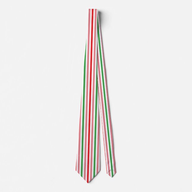 Watermelon Summer Stripes Pattern-56206 Tie (Front)