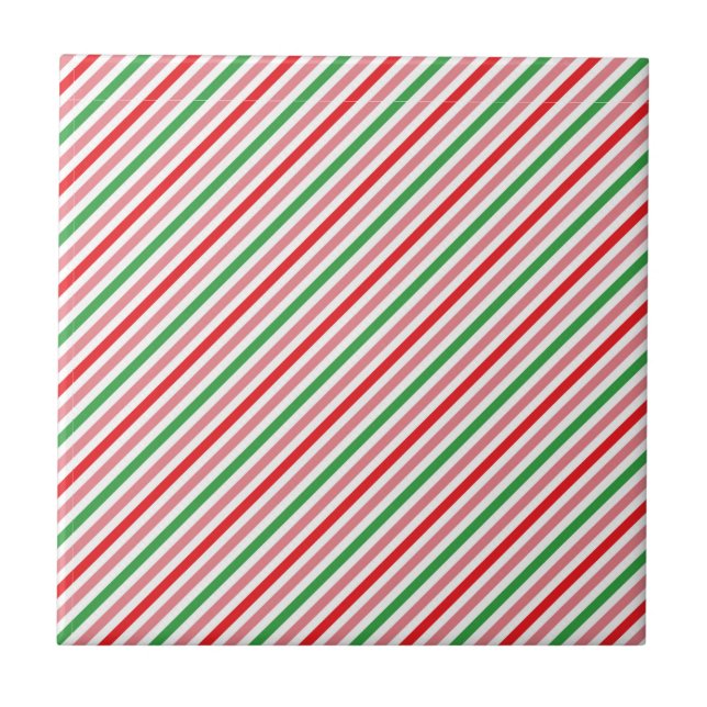 Watermelon Summer Stripes Pattern-56206 Tile (Front)