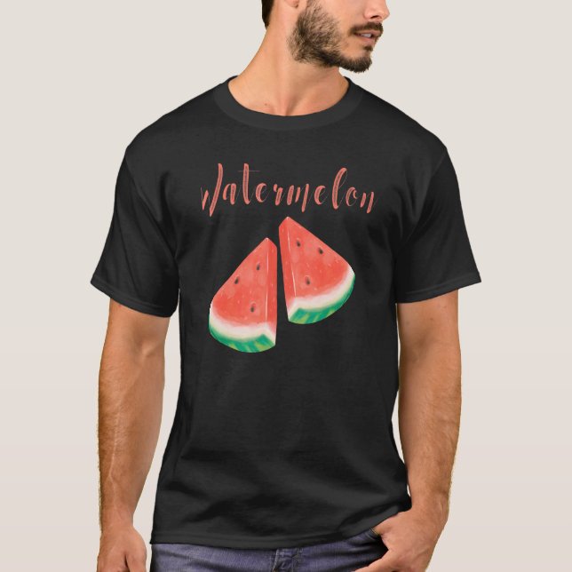 Watermelon Summer Two Piece Of Melon  Watermelon T-Shirt (Front)