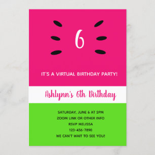 Watermelon Summer Virtual Birthday Invitation