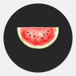 Watermelon Summer Watercolor Fruit Slice Juicy Classic Round Sticker