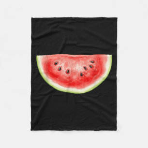 Watermelon Summer Watercolor Fruit Slice Juicy Fleece Blanket