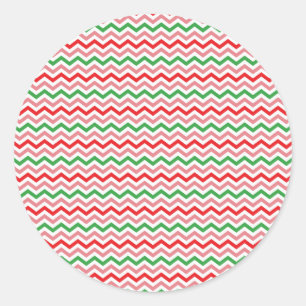 Watermelon Summer Zigzag Stripes Pattern-56209 Classic Round Sticker