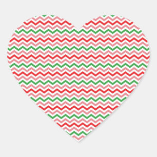 Watermelon Summer Zigzag Stripes Pattern-56209 Heart Sticker