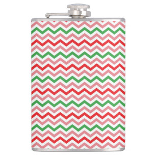 Watermelon Summer Zigzag Stripes Pattern-56209 Hip Flask
