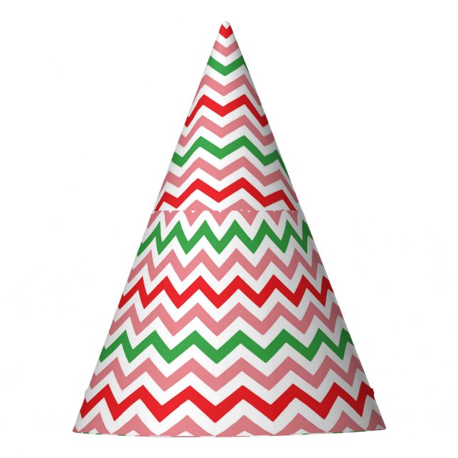 Watermelon Summer Zigzag Stripes Pattern-56209 Party Hat (Front)