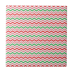 Watermelon Summer Zigzag Stripes Pattern-56209 Tile