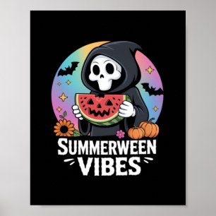 Watermelon Summerween Skeleton Vibes Poster