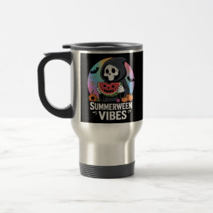 Watermelon Summerween Skeleton Vibes Travel Mug