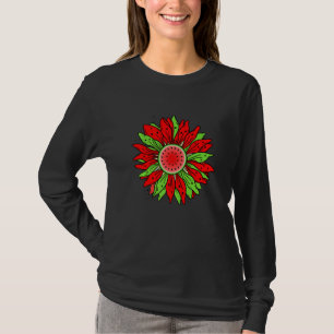 Watermelon Sunflower Summer Peace Love Watermelon T-Shirt