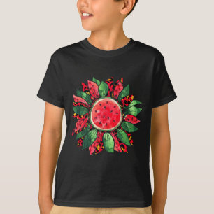 Watermelon Sunflower Summer Peace Love Watermelon T-Shirt
