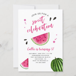 Watermelon Sweet Celebration Birthday Party Invitation