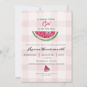 Watermelon Sweet Girl Summer Pink Baby Shower  Invitation